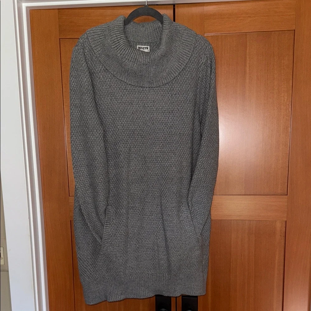 Duluth Trading Co Gray Cowl Neck Sweater - Picture 1 of 4